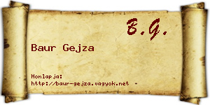 Baur Gejza névjegykártya